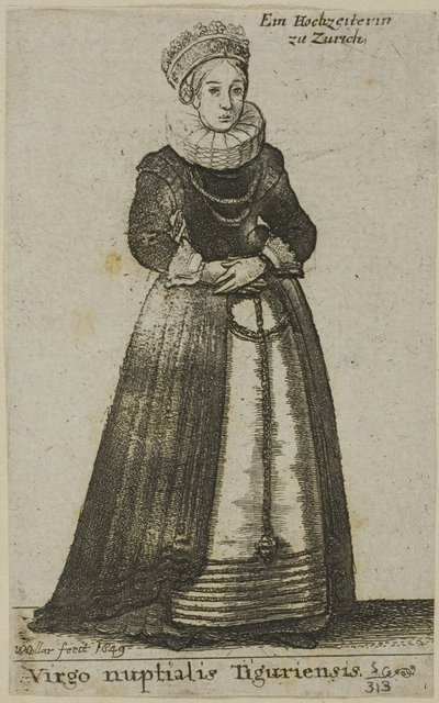 Gelinlikli Zürih Kadını by Wenceslaus Hollar
