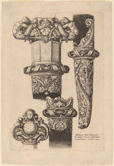 Bir Hançer ve Kın için Süsleme by Wenceslaus Hollar after Hans Holbein the Younger