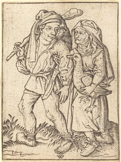 Çiftçi ve Kaz ile Karısı by Wenzel von Olmutz after Master of the Housebook