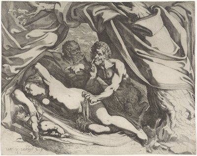 Uyuyan Venüs bakışlarla görüntülendi by Werner van den Valckert