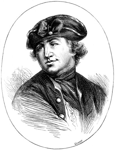 Commodore Robert Hopkins, Amerikan deniz komutanı, 1776 tarihli bir baskıdan, c1880 by Whymper