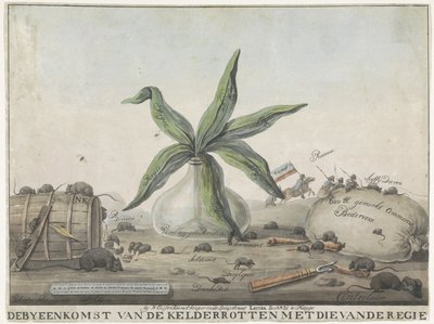 Fransız Gümrükleri Üzerine Karikatür, 1813-1814 Direktörünkilerle Rotten Bodrum Toplantısı (nesne üzerindeki başlık) by Wijnand Esser