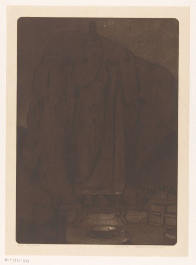 Beeld van de boeddha Avukana bij Kekirawa op Sri Lanka Het gebed (orijinal başlık) by Wijnand Otto Jan Nieuwenkamp (signed by artist)