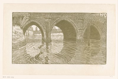 Mechelen'deki Köprü (orijinal başlık) by Wijnand Otto Jan Nieuwenkamp (signed by artist)