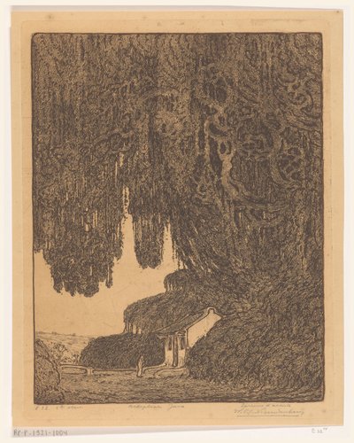 Java Çin ibadethanesinde Semarang yakınlarındaki Çin şapeli (orijinal başlık) by Wijnand Otto Jan Nieuwenkamp (signed by artist)