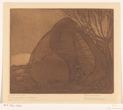 Ölüm tarafından gözetlenen kadın ve erkek Çift ve Ölüm (orijinal başlık) by Wijnand Otto Jan Nieuwenkamp (signed by artist)