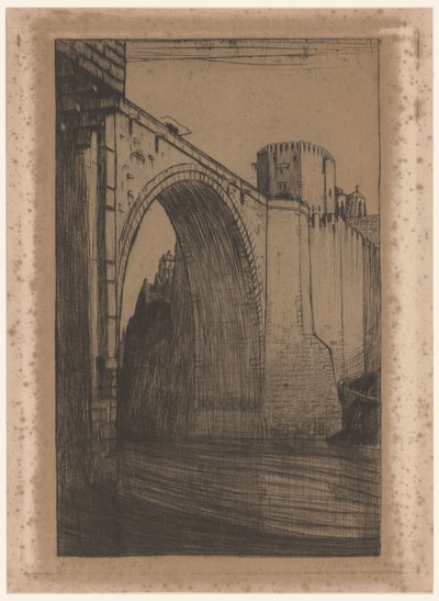 Puente de Alcántara, Toledo Toledo'da de Taag üzerinde, de oude brug (orijinal başlık) by Wijnand Otto Jan Nieuwenkamp (signed by artist)