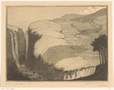 Bali'deki Gianyar'da iki şelale İki şelale (orijinal başlık) by Wijnand Otto Jan Nieuwenkamp (signed by artist)