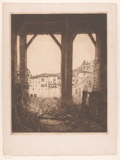 Verona Verona'da bir atölyede testereyle çalışan iki adam (orijinal başlık) by Wijnand Otto Jan Nieuwenkamp