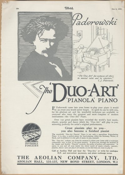 Aeolian Company Pianolas, 1924 by Wilfred Fryer