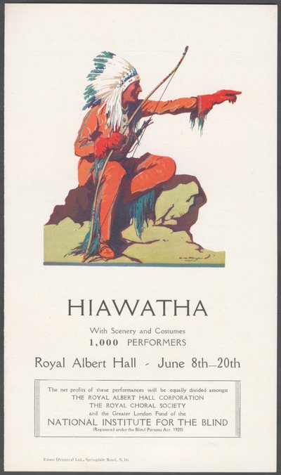 Hiawatha tiyatro reklamı by Wilfred Fryer