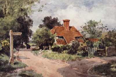 Nearing Sutton (renkli taş baskı) by Wilfrid Williams Ball