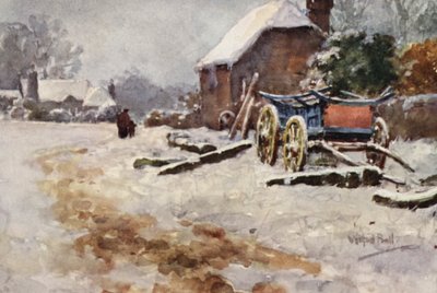 Kış Sahnesi (renkli taş baskı) by Wilfrid Williams Ball