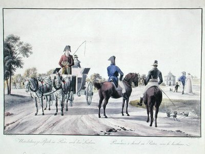 Adam von Bartsch (1757-1821) 1804 (renkli gravür) tarafından oyulmuş Prater Park, Viyana by Wilhelm Alexander (after) Kobell