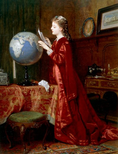 Uzak yerler, Wilhelm Amberg (1822-1899), tuval üzerine yağlı boya, 84x63 cm, Almanya by Wilhelm Amberg