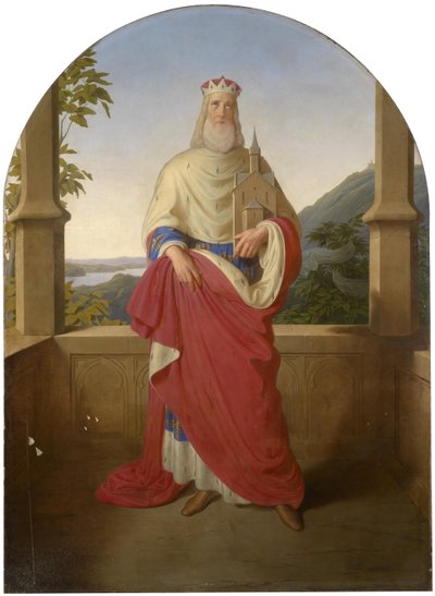 Bogdan Mandic, Leopold de Castelnuovo'dan Frere Leopold - Saint Leopold devant le Tuna et la montagne Leopoldsberg - Saint Leopold Tuna manzarasının önünde ve arka planda Leopoldsberg, Rieder, Wilhelm August (1796-1880). Tuval üzerine yağlıboya by Wilhelm August Rieder
