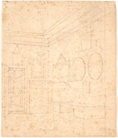 Waagepetersen aile resmi için perspektif çizimi by Wilhelm Bendz