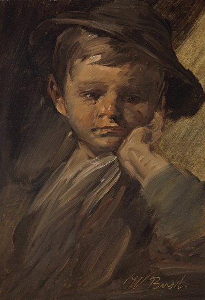 Büyük şapkalı bir çocuğun portresi by Wilhelm Busch