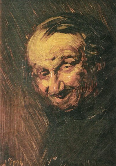 Almanca: Kemik adam, yaşlı bir adamın başı by Wilhelm Busch