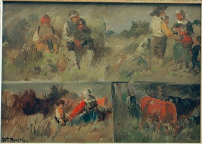 Toplu resim: dört kırsal sahne by Wilhelm Busch
