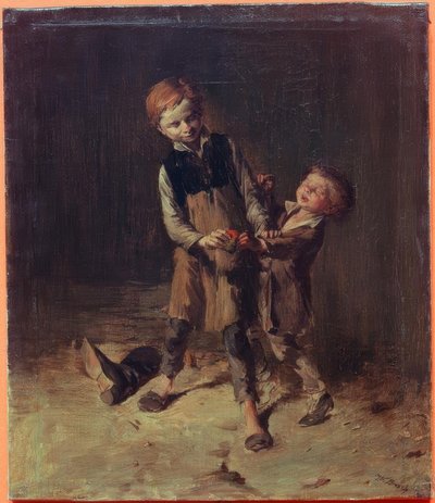 W.Busch, iki kunduracı erkek boğuşuyor.. by Wilhelm Busch