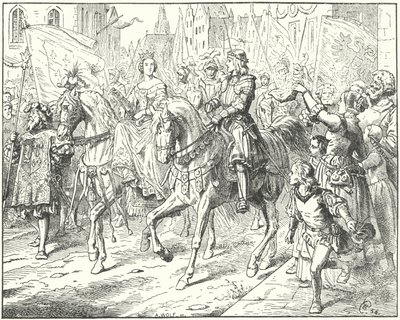 Arşidük Maximilian, geleceğin Kutsal Roma İmparatoru Maximilian I, gelini Burgundy Mary ile Ghent
