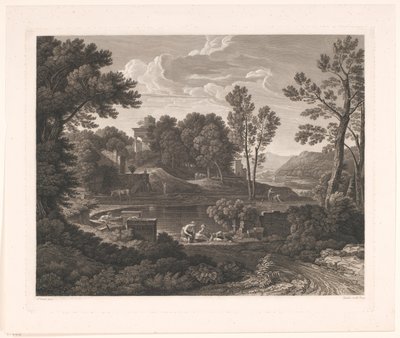 Cenaze anıtlarıyla Arcadian manzarası by Wilhelm Friedrich Gmelin