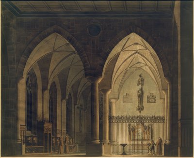 Gotik kilise iç by Wilhelm Gail