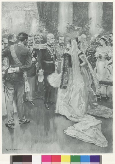 İmparator I. Franz Joseph ve Çar II Nikolaus büyük resmi akşam yemeğinden sonra Petersburg