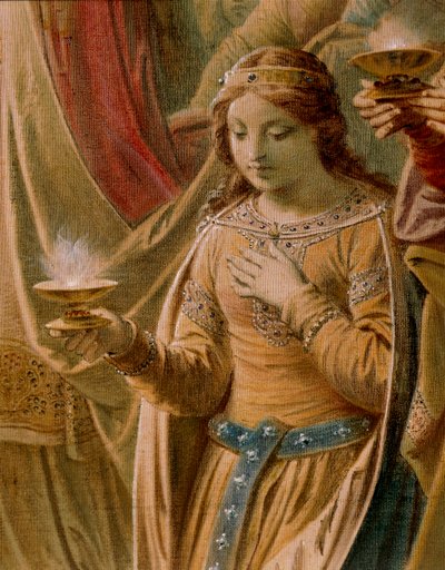 Lohengrin Destanından Kâse Mucizesi, Salon (tuval üzerine yağlı boya) (419256 detayı) by Wilhelm Hauschild