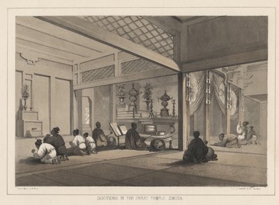 Büyük Tapınakta Adanmışlıklar, Simoda, 1855 by Wilhelm Joseph Heine