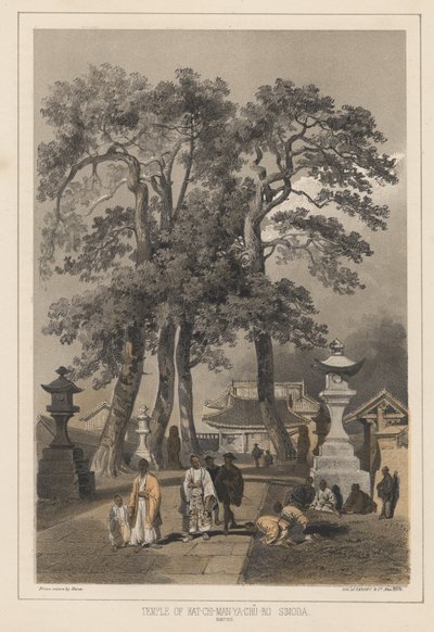 Hat-Chi-Man-Ya-Chu-Ro Tapınağı, Simoda (Sintoo), 1855 by Wilhelm Joseph Heine