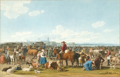 Genua yakınlarındaki Sığır Pazarı, 1820 by Wilhelm Kobell Ritter von