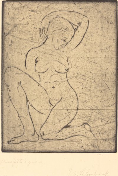 Diz çökmüş, Küçük by Wilhelm Lehmbruck
