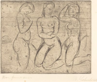 üç diz çökmüş kadın by Wilhelm Lehmbruck