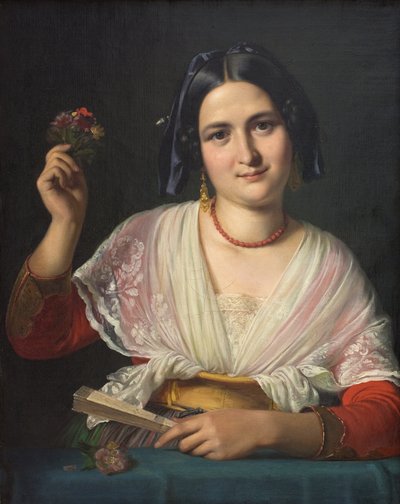 Süslü Elbiseli Romalı Bir Kadın by Wilhelm Marstrand