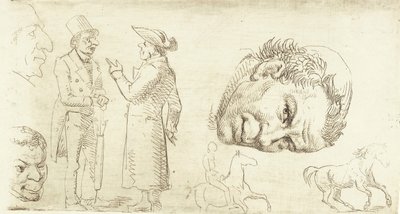 Keşiş başı, atlar vb. ile stilografide ikinci örnek dergi. by Wilhelm Marstrand