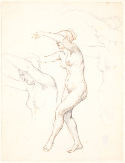 Çıplak dans eden kadının üç çalışmasıyla dergi by Wilhelm Marstrand