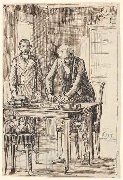 Garson beklerken mektup mühürlenir by Wilhelm Marstrand