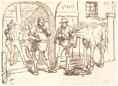 Yaşlı at bir Roma demircisine götürülür. by Wilhelm Marstrand