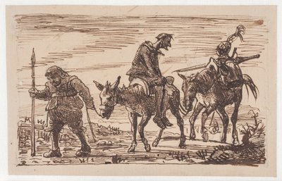Hırpalanmış Don Kişot eve götürülür by Wilhelm Marstrand