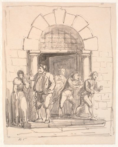 Uyanık hapishane gardiyanı by Wilhelm Marstrand