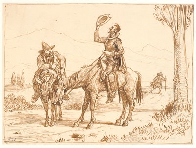 Don Kişot kaskını düşünüyor by Wilhelm Marstrand