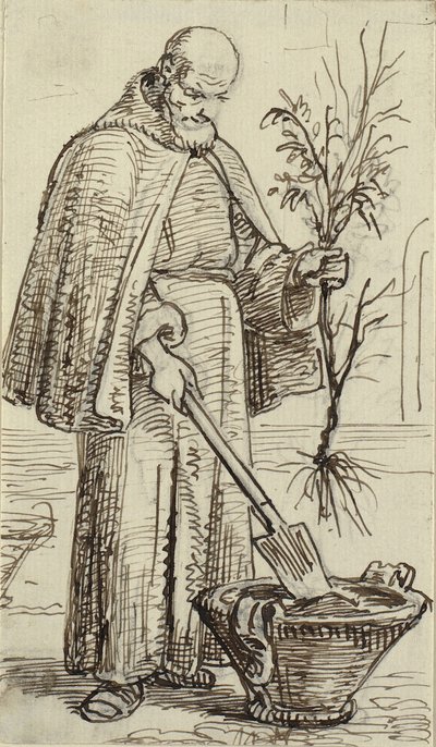 Bir keşiş bir ağaç diker by Wilhelm Marstrand