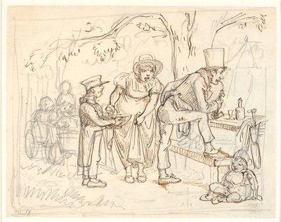 Ayakkabıcı ailenin pikniğinde bir kaza by Wilhelm Marstrand