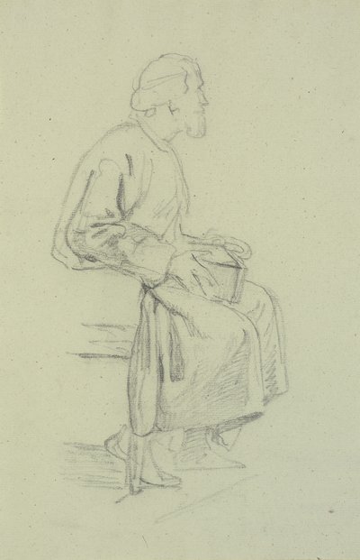 Figür çalışmaları. oturan yaşlı adam by Wilhelm Marstrand