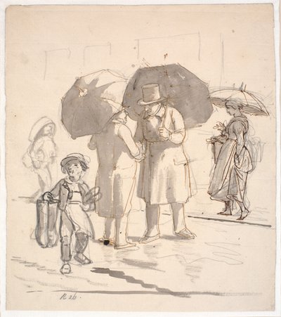 Yağmurlu havada sokak sahnesi by Wilhelm Marstrand