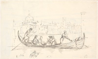 İki kürekçi ile gondol by Wilhelm Marstrand
