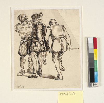 Rosenkrantz t.h. ile grup yukarıdaki çizimde (kksgb7257) by Wilhelm Marstrand