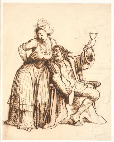 Jeppe ve icra memurunun karısı by Wilhelm Marstrand